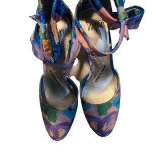 Impo Womens Floral High Heel Sandals With Memory Foam Insole Size 10M